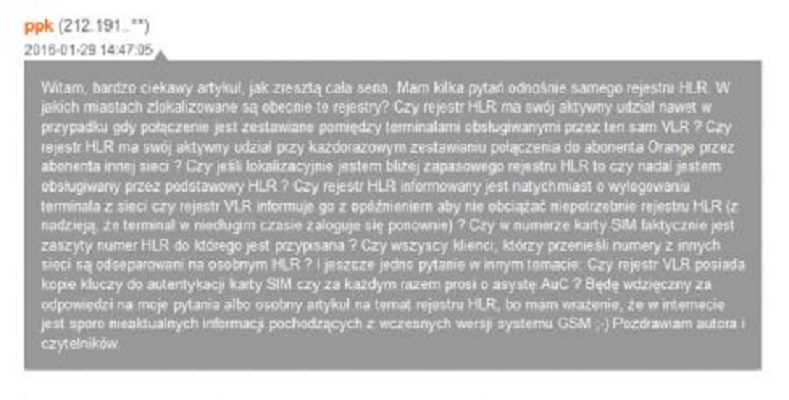 Pytanie czytelnika bloga w sprawie HRL i zestawiania połączeń w sieci Orange Polska