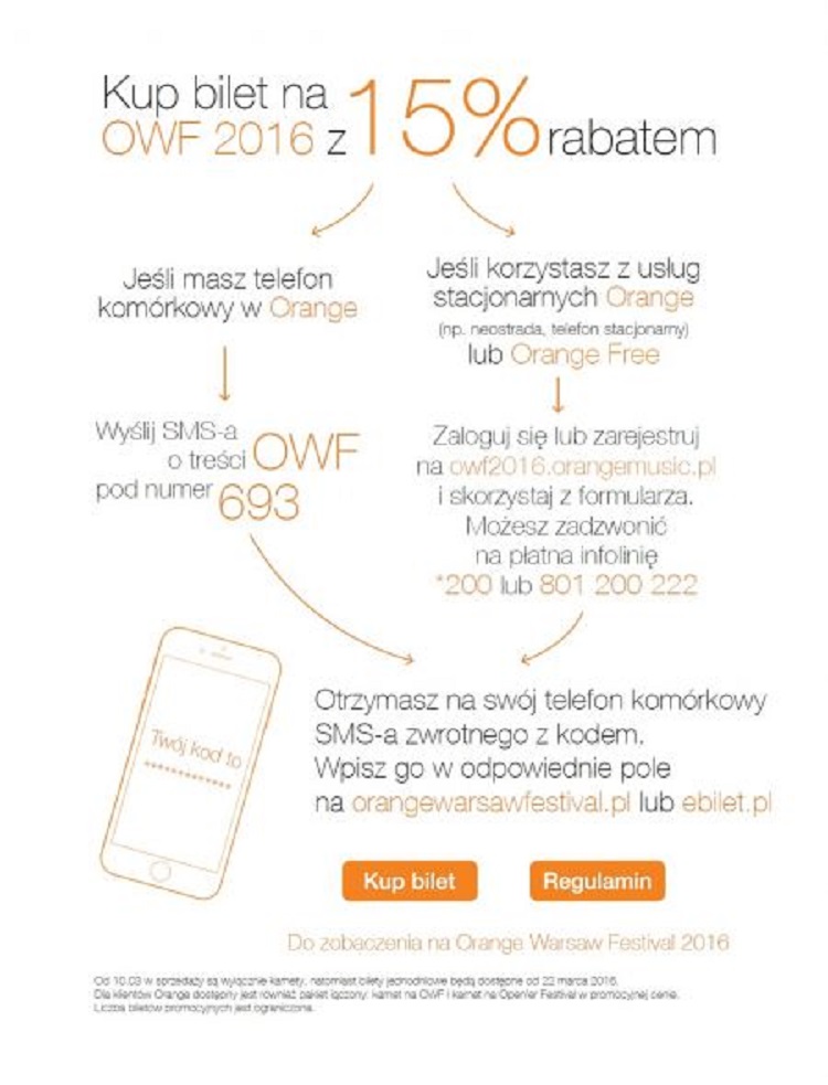 Zniżki dla klientów Orange Polska na Orange Warsaw Festival