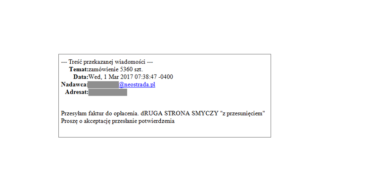 treść ataku phishingowego przed którym ostrzega blog Orange Polska