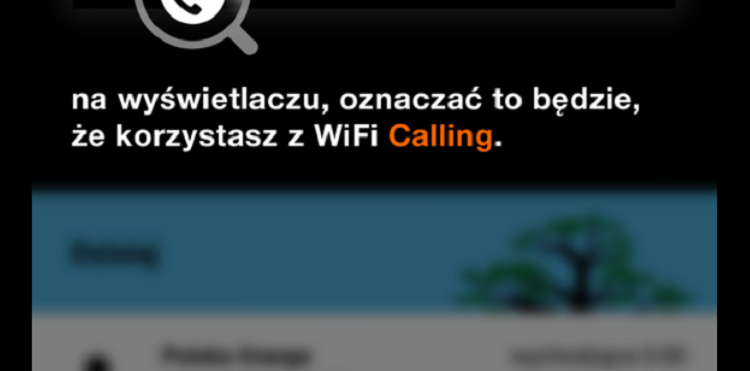 Aplikacja WiFi Calling Orange - wygląd