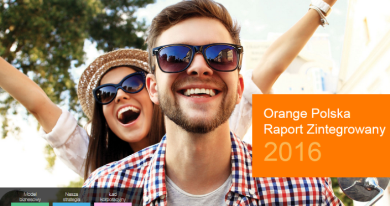 Raport Zintegrowany Orange Polska 2016 okładka