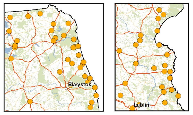 Stacje bazowe po raz pierwszy uruchomione przy granicy z Białorusią - mapa