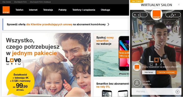wirtualny salon na stronie orange.pl