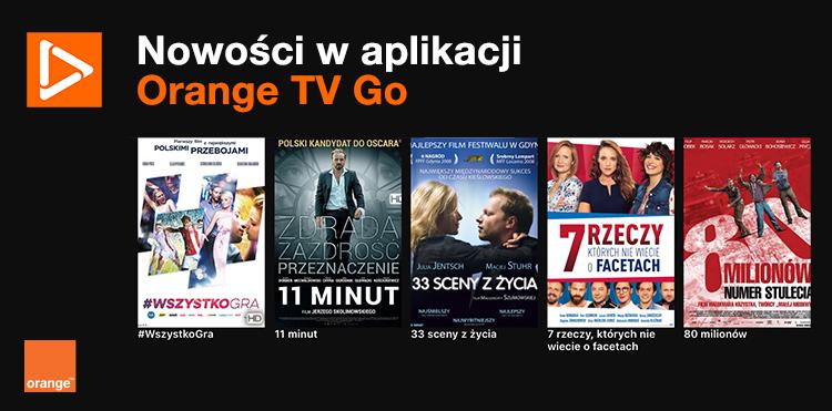 Nowości w aplikacji Orange TV Go