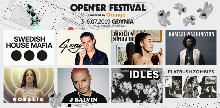 Swedish House Mafia, G-Eazy, Jorja Smith, Kamasi Washington, Rosalía, J Balvin, IDLES i Flatbush Zombies na Open’er Festival Powered by Orange 2019.