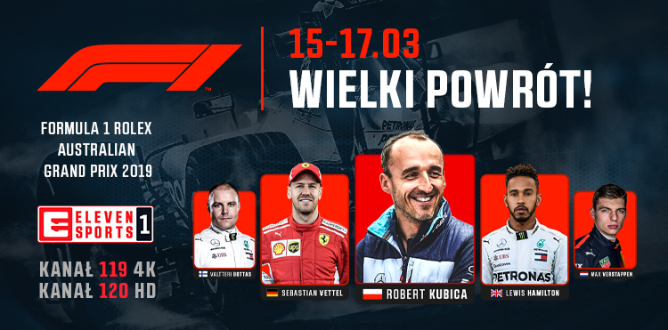 Nowy sezon Formula 1™ w ELEVEN SPORTS: wielki powrót Roberta Kubicy w 4K