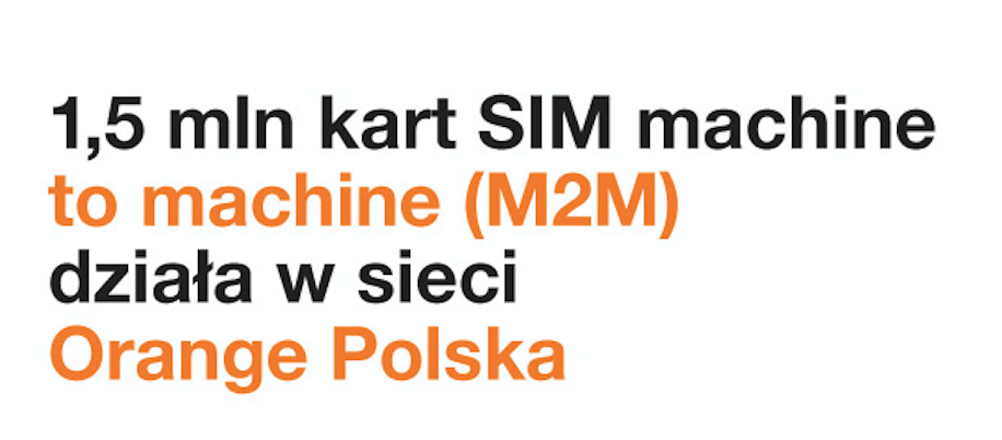 W sieci Orange Polska działa już 1,5 mln kart M2M