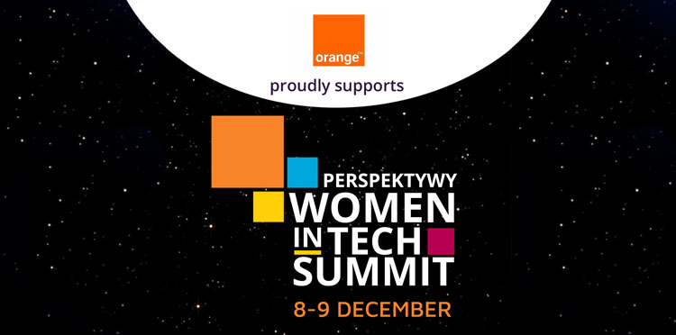 baner z logo Orange jako partnera Women in Tech Summit