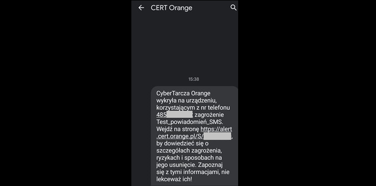 Informacje SMS z CyberTarczy