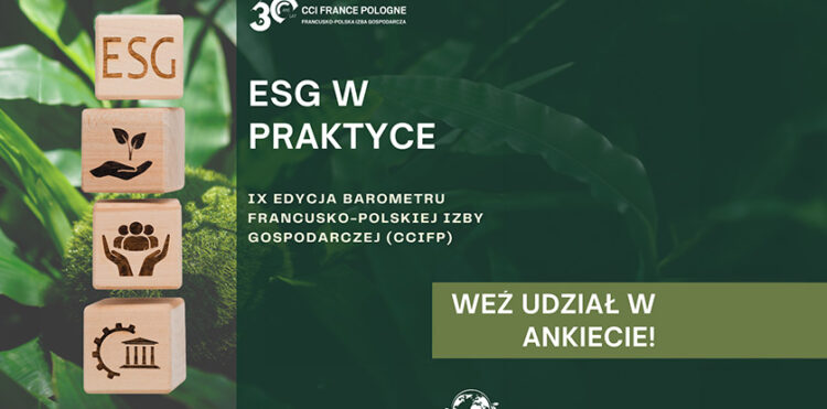 napis zachęcający do udziału w ankiecie ESG w praktyce - a linkiem do ankiety